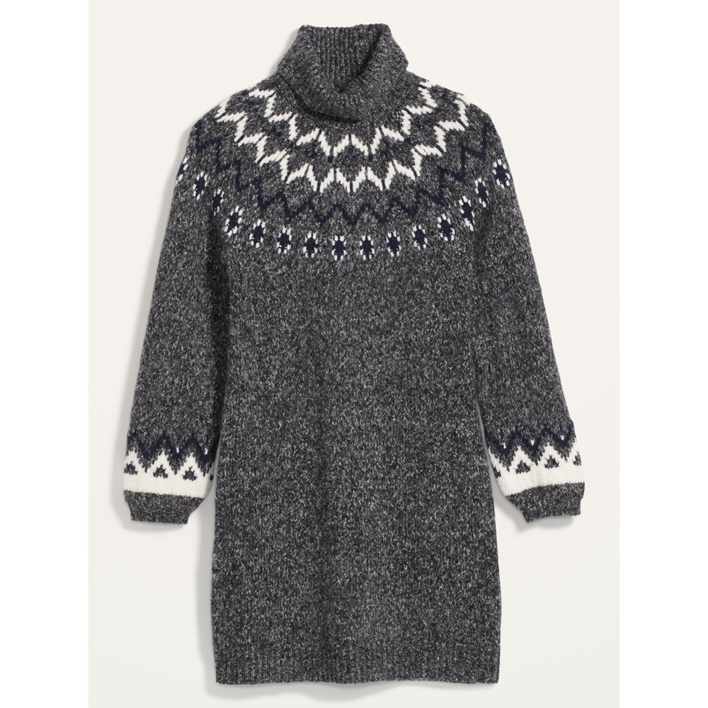 Old Navy Gray and White Knit Dress